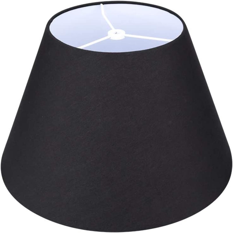 Lisslune | Medium lampshade, barrel fabric lampshade for table lamp and floor lamp, 7x13x7.8 inches, natural ventilated linen, handmade, spider (white)