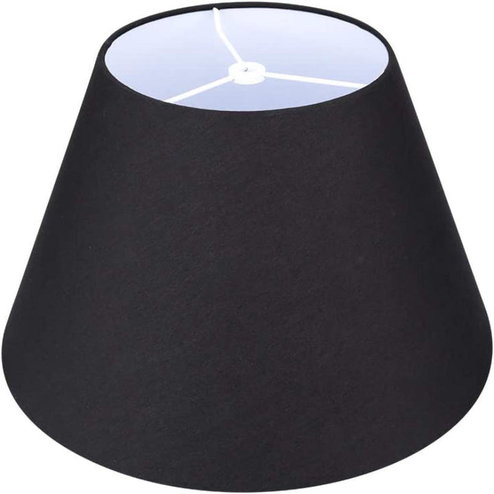 Lisslune | Medium lampshade, barrel fabric lampshade for table lamp and floor lamp, 7x13x7.8 inches, natural ventilated linen, handmade, spider (white)