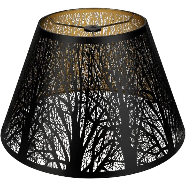 Lisslune | Medium lampshade, barrel fabric lampshade for table lamp and floor lamp, 7x13x7.8 inches, natural ventilated linen, handmade, spider (white)