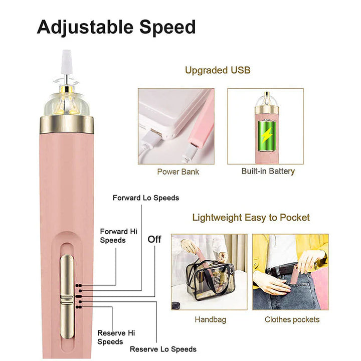 Lisslune | 5-in-1 Electric Nail Care Device – Portable Manicure Tool with LED Light