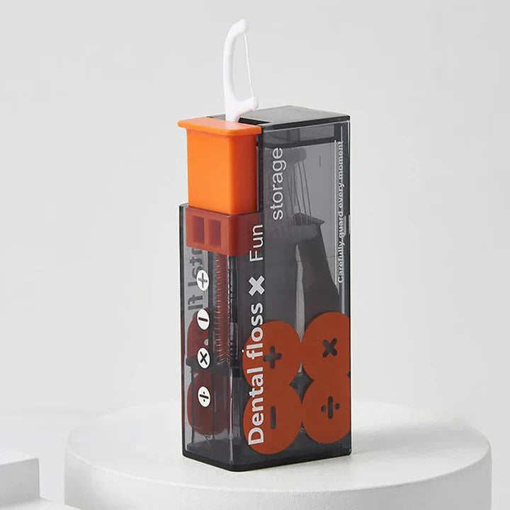 Lisslune | Portable dental floss dispenser with 10 automatically ejecting dental floss sticks