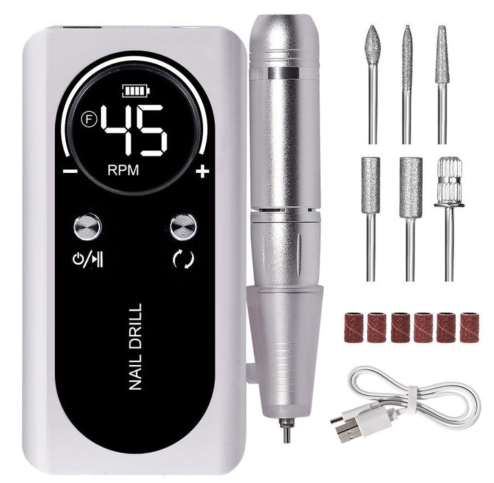 Lisslune | Professional 45000RPM portable electric nail file with rechargeable battery | Low noise level for manicure