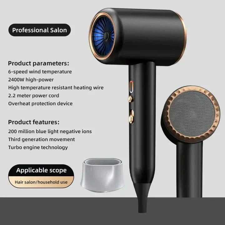 Lisslune | HairShine Turbo – Hairdryer with Ion Boost & Extra Volume