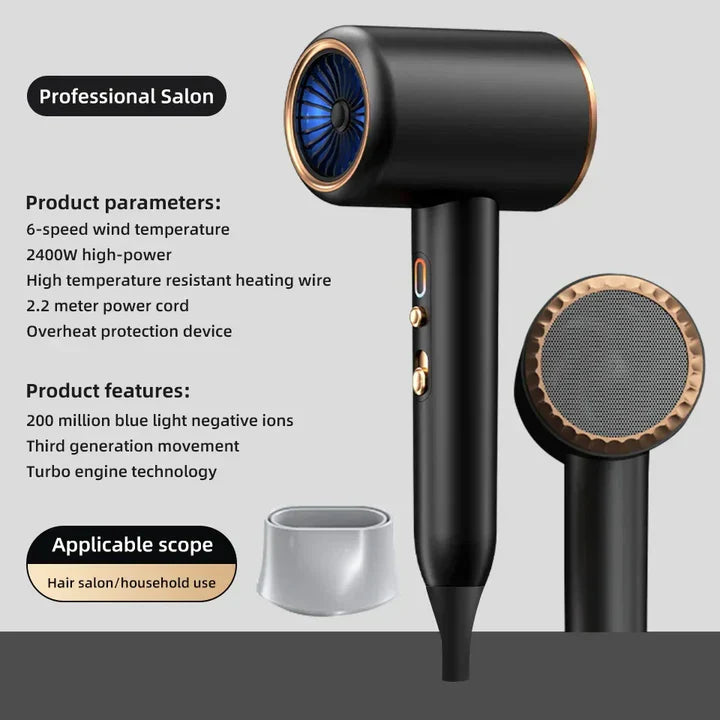 Lisslune | High-performance hair dryer 2400W with cold and warm air function - Ion technology