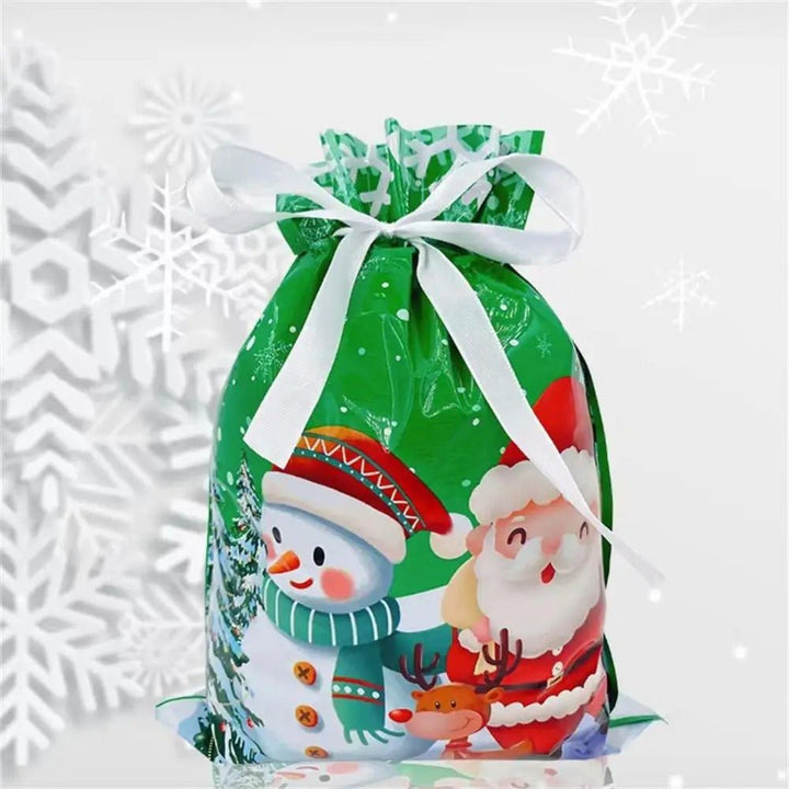 Lisslune | Drawstring Reusable Christmas Gift Bags - Gift Packaging Bag Christmas Decorations