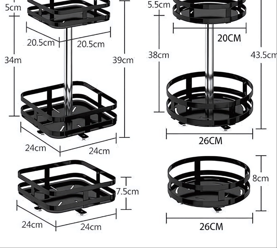 Lisslune | TwistRack 360° – Rotating Storage Shelf | Space-Saving Adjustable Organizer for Kitchen, Bathroom & Home