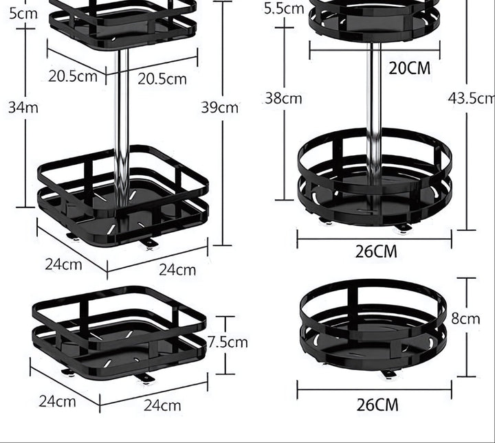 Lisslune | TwistRack 360° – Rotating Storage Shelf | Space-Saving Adjustable Organizer for Kitchen, Bathroom & Home