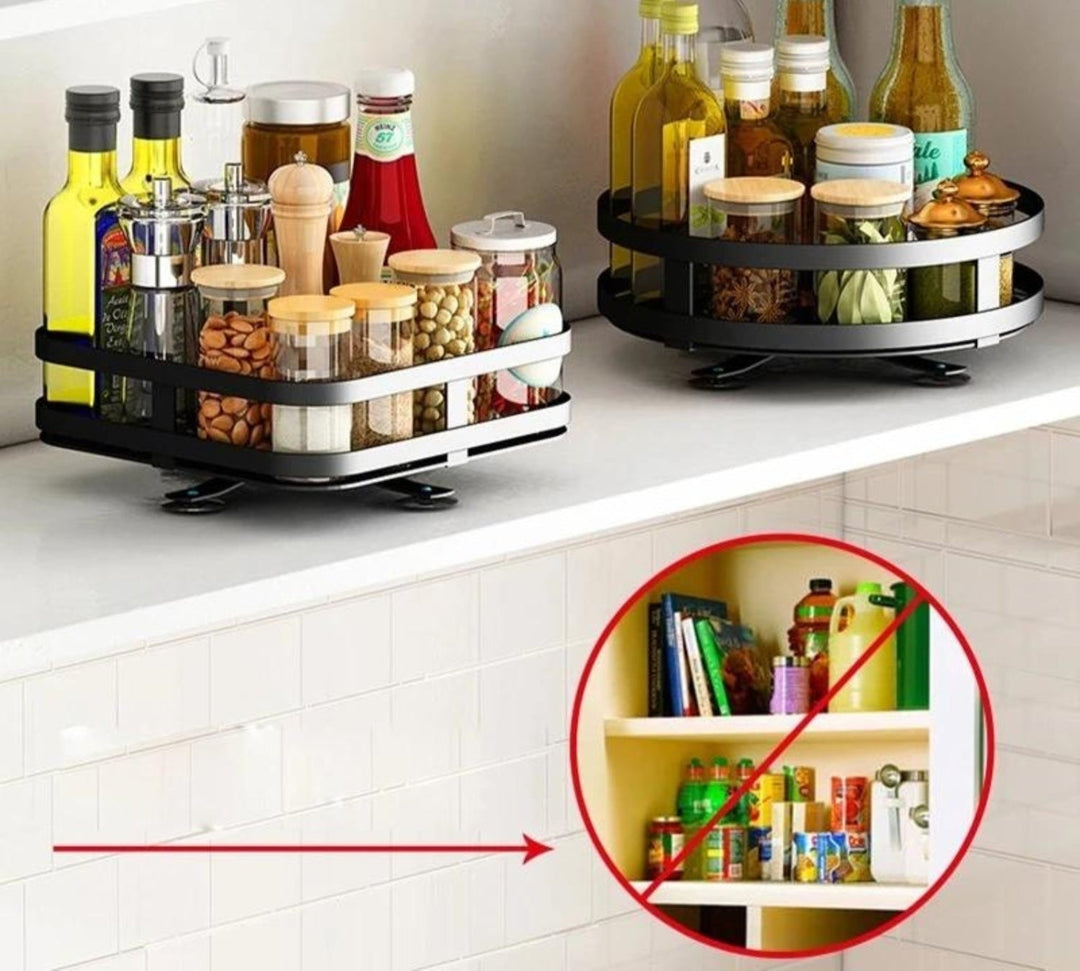 Lisslune | TwistRack 360° – Rotating Storage Shelf | Space-Saving Adjustable Organizer for Kitchen, Bathroom & Home