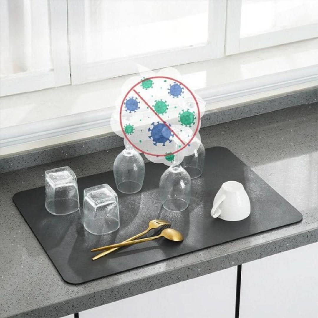 Lisslune | Absorbent Dish Drying Mat Non-Slip Kitchen