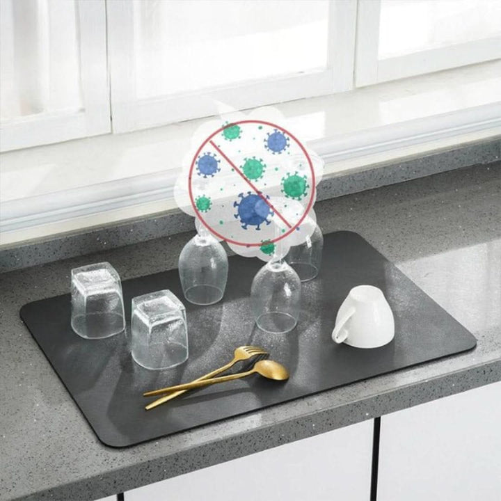 Lisslune | Absorbent Dish Drying Mat Non-Slip Kitchen