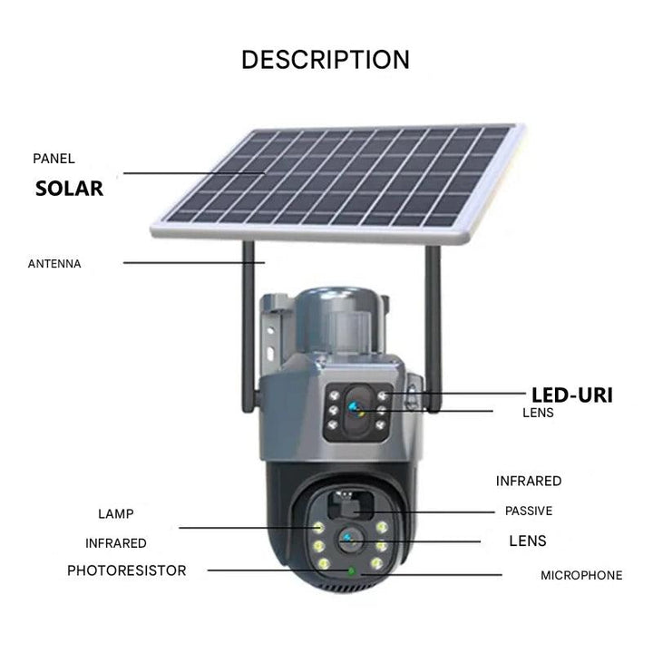 Lisslune | GUARDIAN EYE 4K – Wireless Outdoor Security Camera with Solar Panel & 10x Zoom