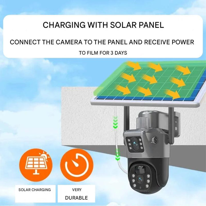 Lisslune | GUARDIAN EYE 4K – Wireless Outdoor Security Camera with Solar Panel & 10x Zoom