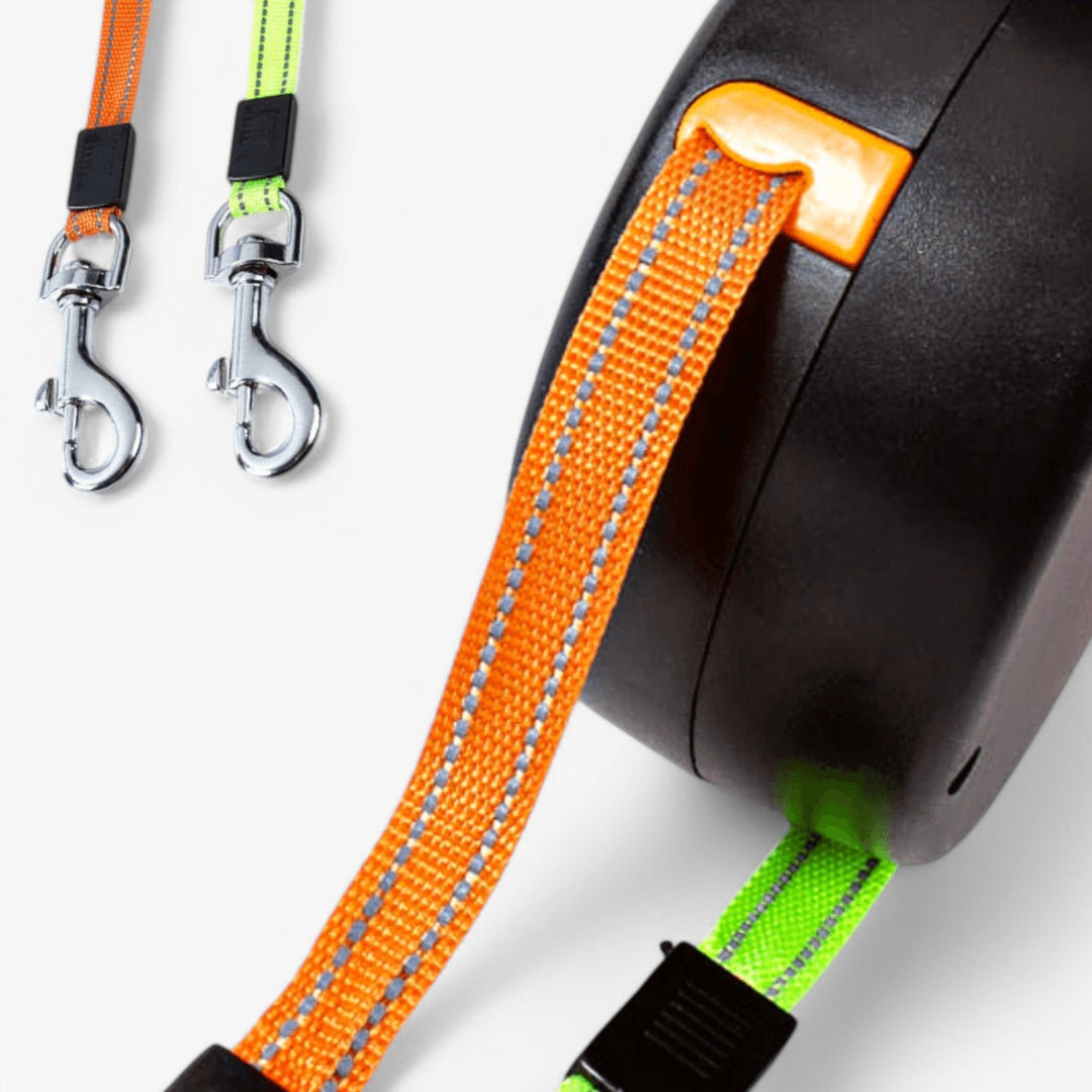 Lisslune | Double Dog Leash with 360° Rotating Retractable Leads