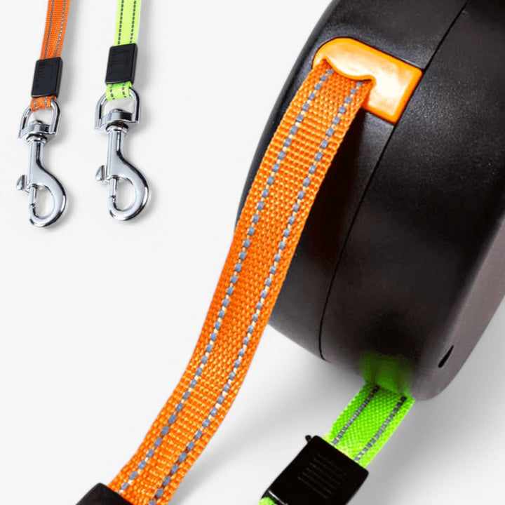 Lisslune | Double Dog Leash with 360° Rotating Retractable Leads
