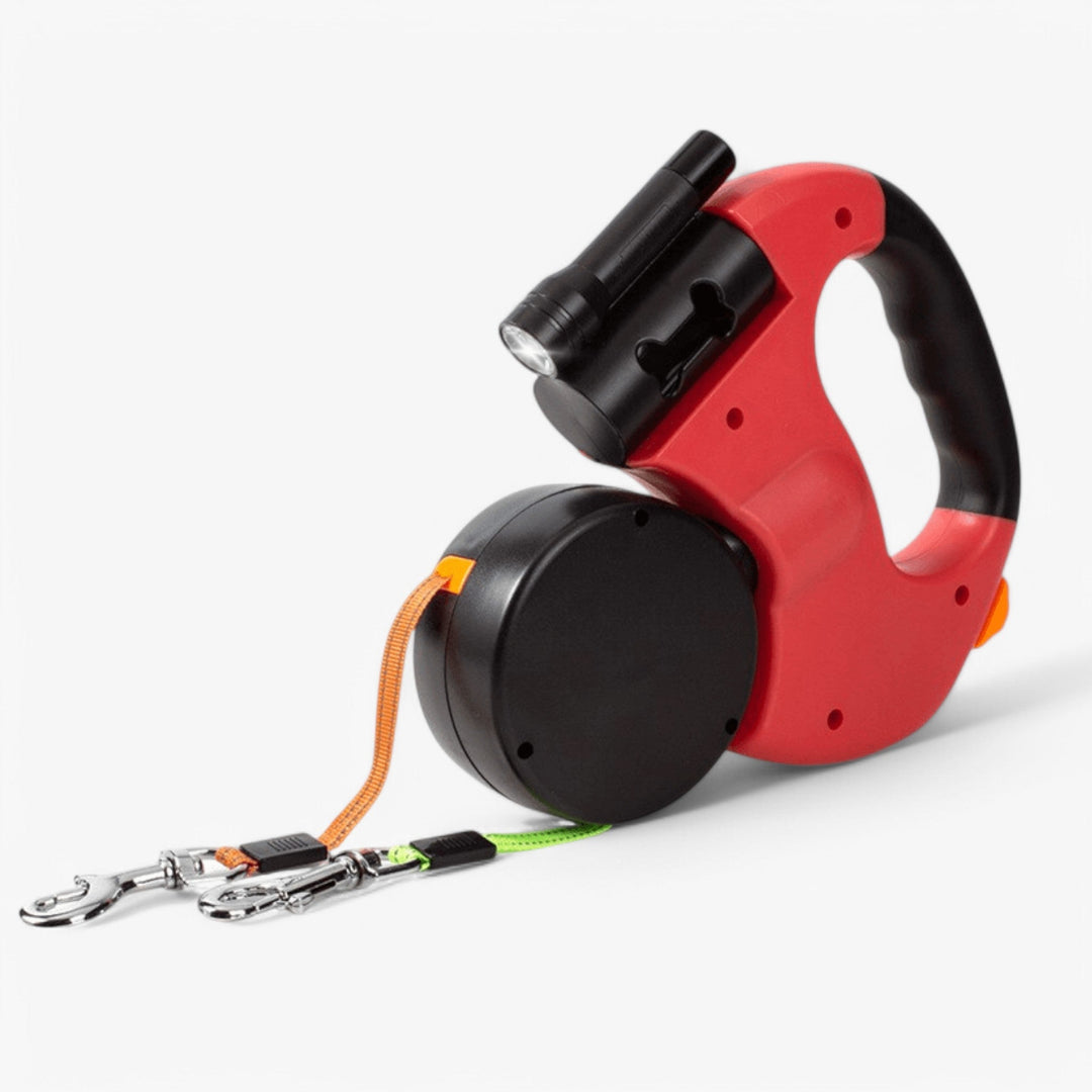 Lisslune | Double Dog Leash with 360° Rotating Retractable Leads