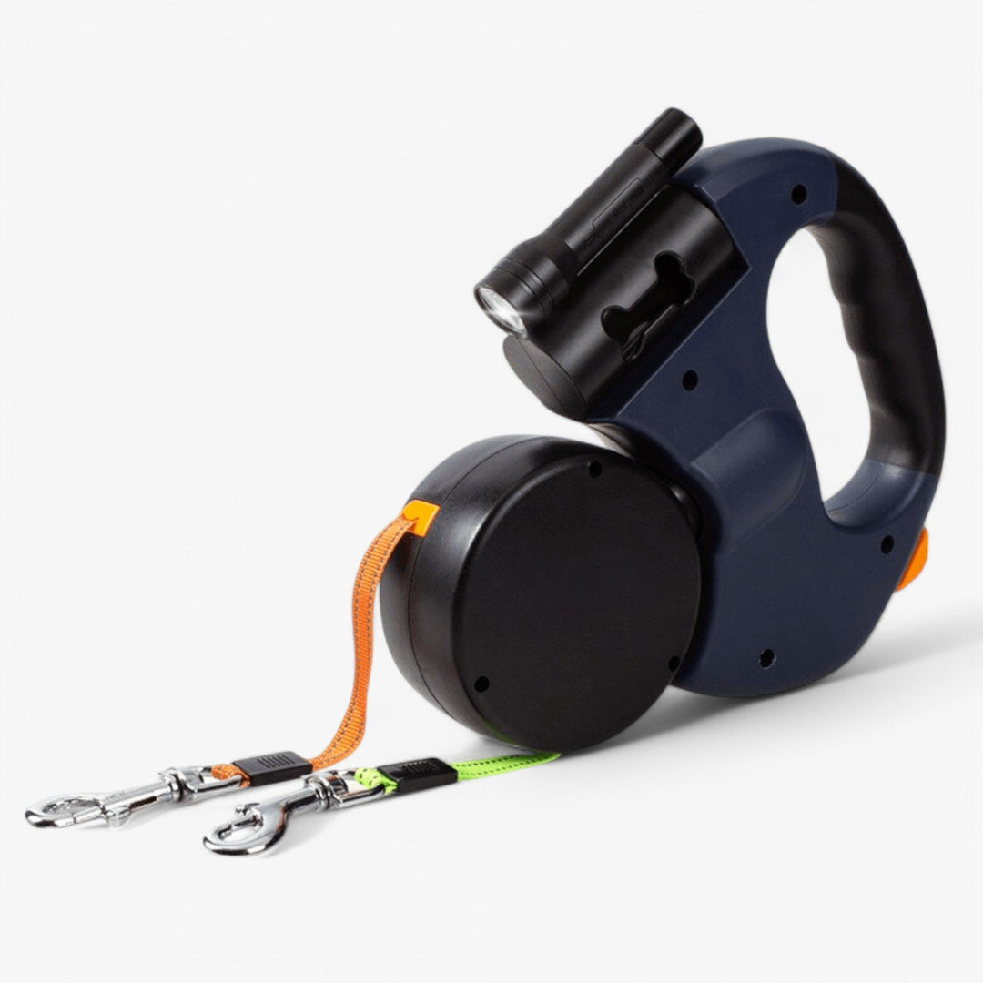 Lisslune | Double Dog Leash with 360° Rotating Retractable Leads