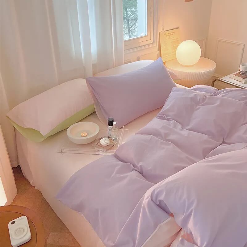 Rynx | Dusty Pastel Colors Cotton Bedding Set