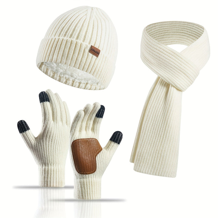 Lisslune | Winter Comfort Set – Knitted Beanie, Scarf and Gloves for Unisex