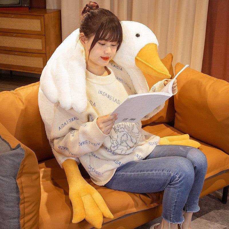 Lisslune | Large White Goose Puppet Pillow Sleeping Plush Toy