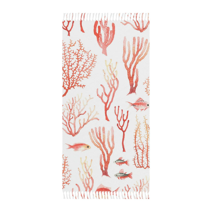 Lisslune | Coral Bliss Bohemian Beach Sarong with Playful Tassels and Exotic Prints