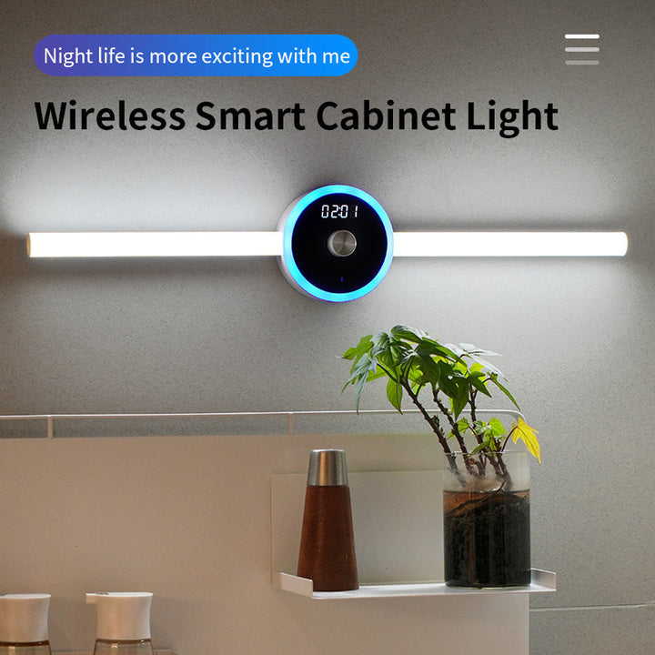 Lisslune | Smart Cabinet Light Clock Timing Sensor Light Removable LED Wardrobe Light Manual Sweep Switch Light