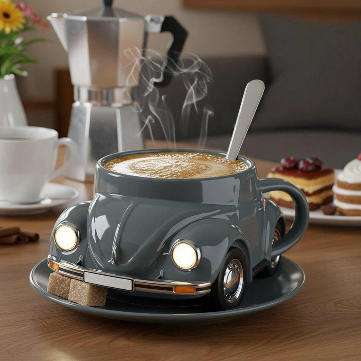 Lisslune | RetroCar Ceramic Coffee Mug – Unique 3D Design for Coffee & Tea