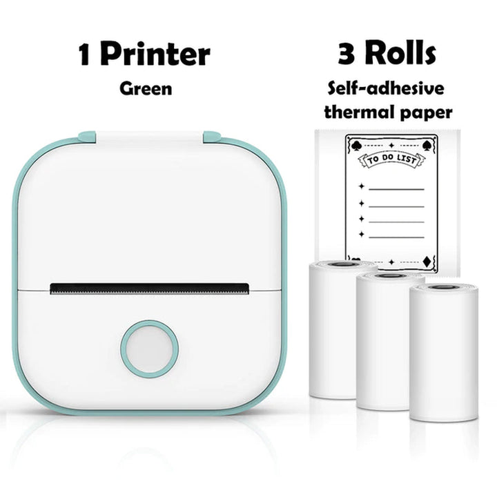 Lisslune | T02 Portable Mini Wireless Thermal Pocket Printer Self-Adhesive Stickers Used for DIY, Journal Stickers Portable Printer