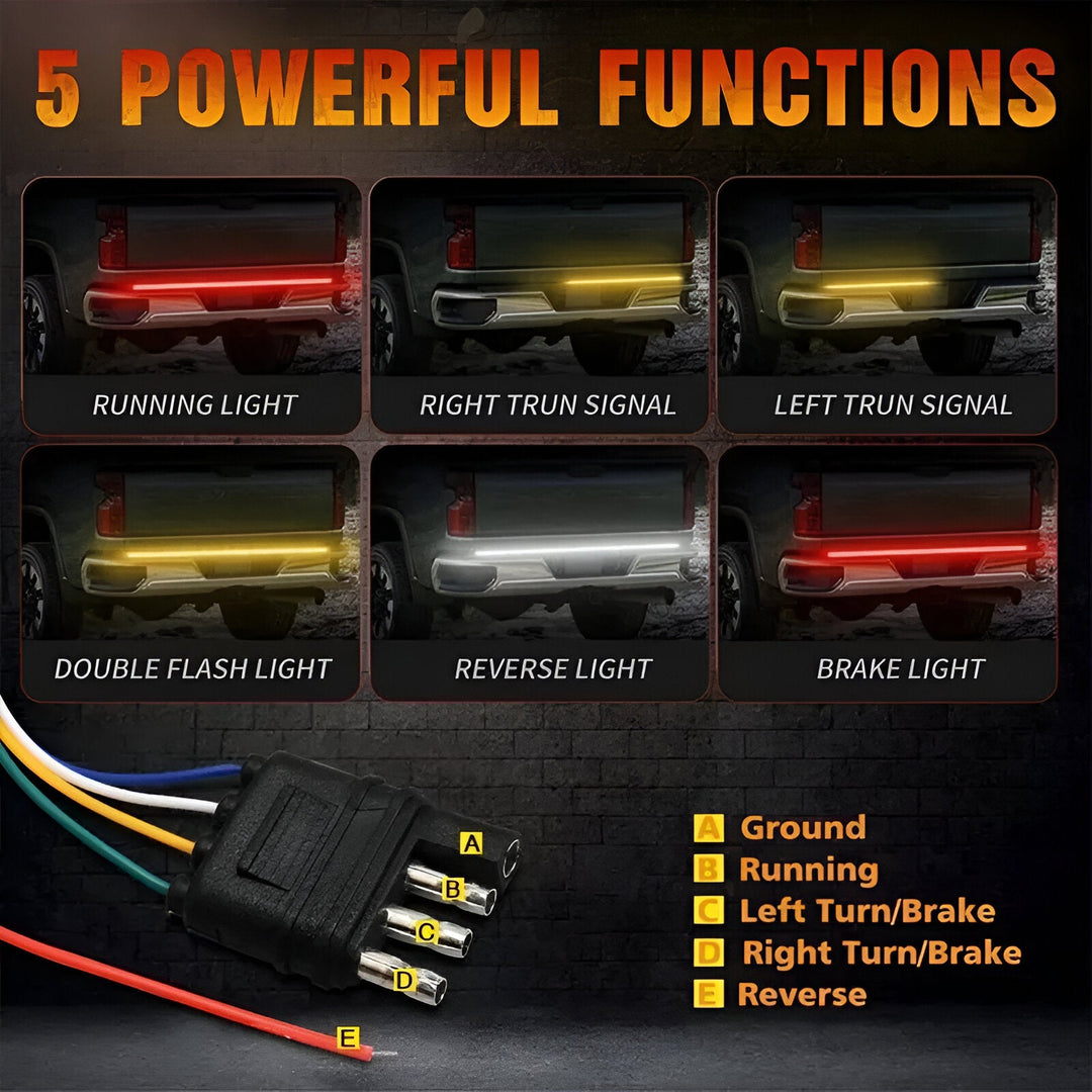 Lisslune | 12V 48/60 Inches LED Tailgate Light Strip for Trucks