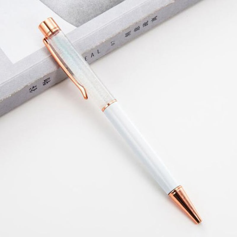 Lisslune | 1Pc New Gold Foil Pens Metal Ballpoint Pens Office Birthday Gifts Ballpoint Pen Engraved Names Private Laser Customize Logo Pen