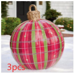 Lisslune | Inflatable Christmas Ball Outdoor Decoration 60cm – Weather Resistant PVC Christmas Decoration