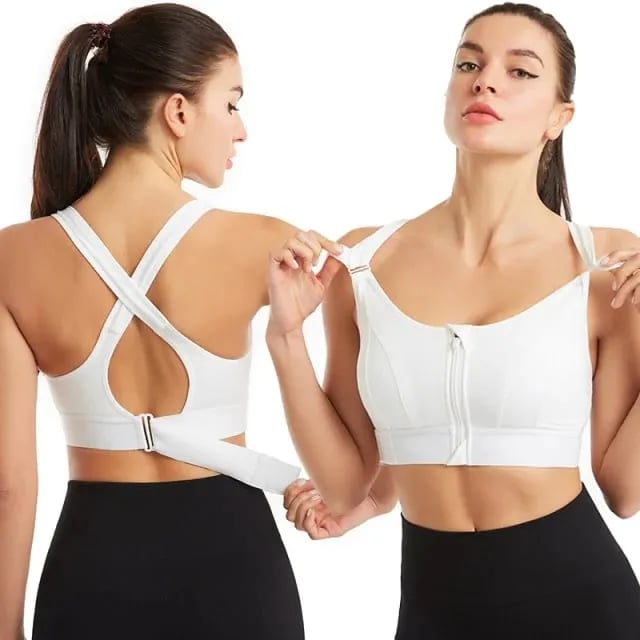 Lisslune | Wireless Support Super Tight Impact Resistant Zip Sports Bra
