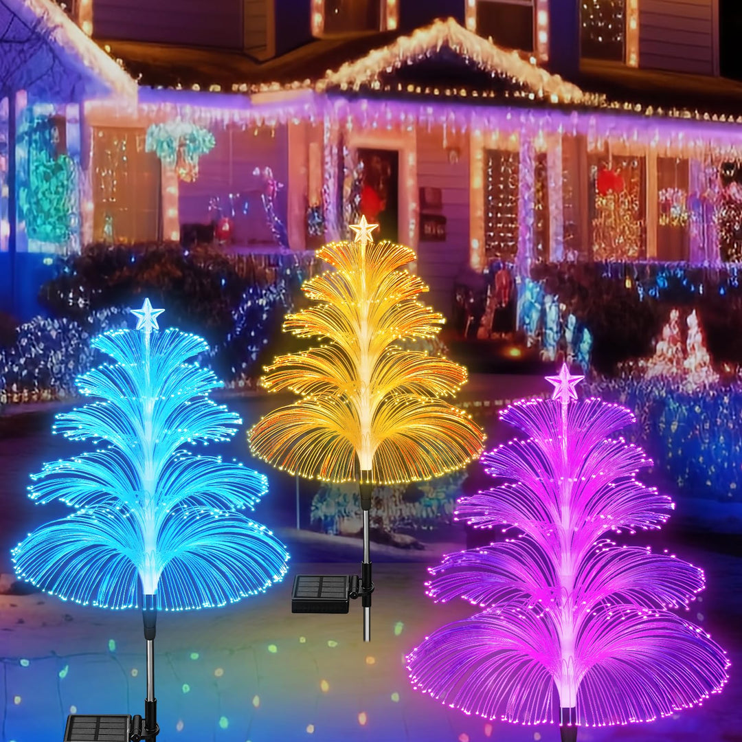 Lisslune | LightGarden Solar Set – 3 Color Changing LED Garden Lights on Solar Power