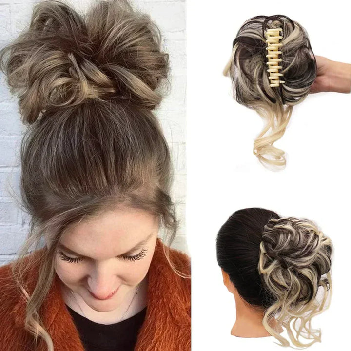 Lisslune | Curly Hair Bun – Clip-in Hair Piece with Volume and Natural Look