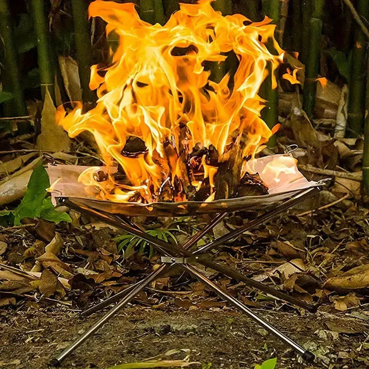 Lisslune | Foldable Fire Pit Stand – Portable Fire Pit for Camping & Outdoor