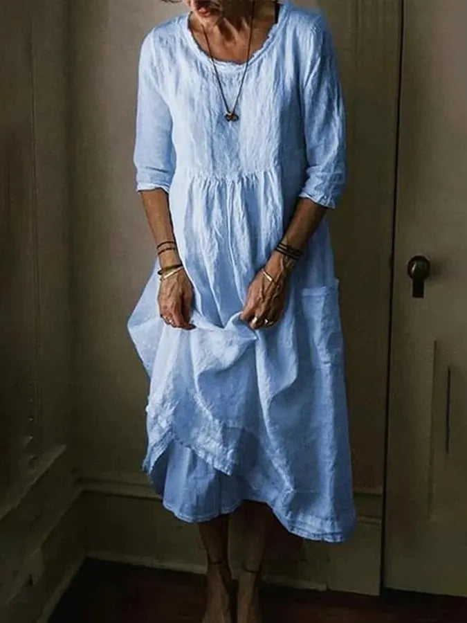 Lisslune | Chic Linen Dress for Women: elegant simplicity meets comfort
