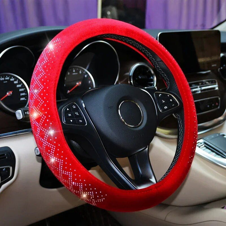 Lisslune | Universal Fire Seasons Anti-Slip Steering Wheel Cover with Diamond Velvet Style