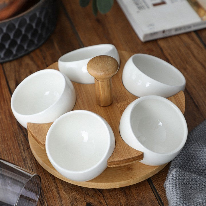 Lisslune | Tea Time Bamboo Porcelain Snack Tray