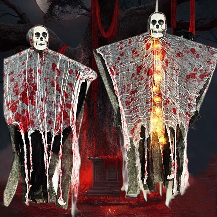 Lisslune | Halloween Hanging Decoration – Blood Red Luminous Skull Ghost
