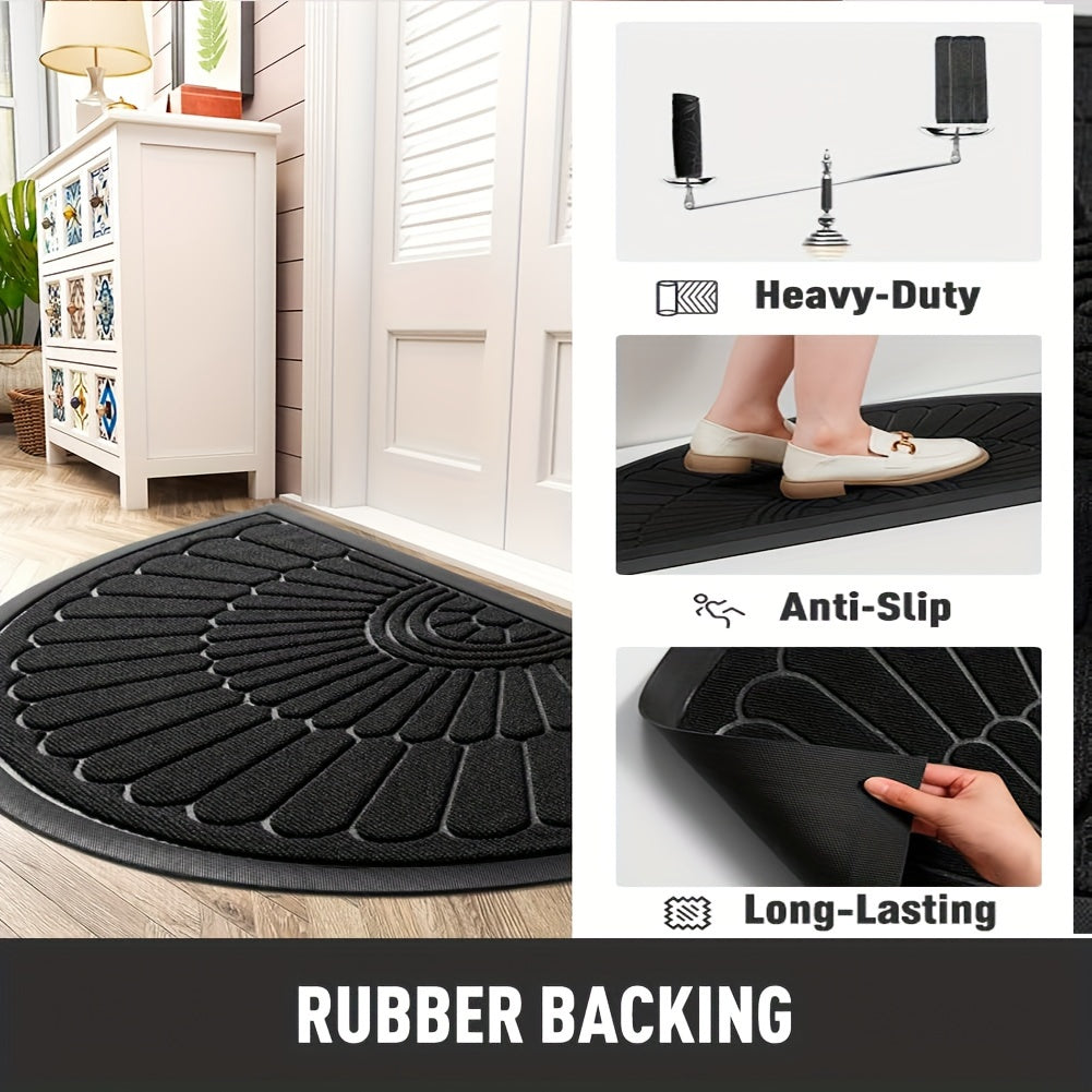 Lisslune | Half-Round Door Mat Rubber – Durable and Non-Slip for Indoor and Outdoor