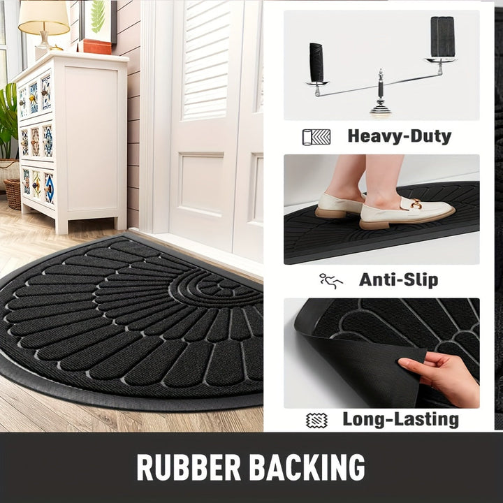 Lisslune | Half-Round Door Mat Rubber – Durable and Non-Slip for Indoor and Outdoor