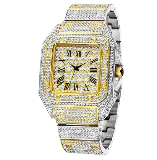 Lisslune | MISSFOX Ice Out Square Watch for Men