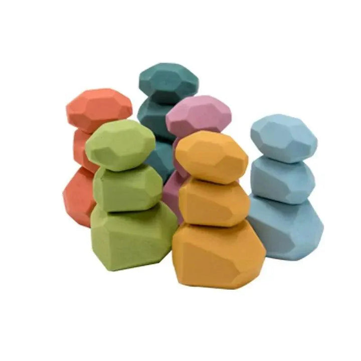 Lisslune | Colorful Wooden Building Blocks Set for Creative Learning and Logical Development