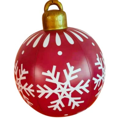 Lisslune | Inflatable Christmas Ball Outdoor Decoration 60cm – Weather Resistant PVC Christmas Decoration