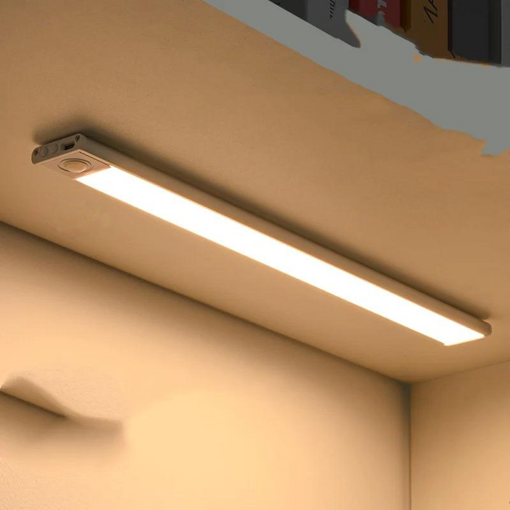 Lisslune | Ultra-Thin LED GlowLight – USB Rechargeable Motion Sensor Cabinet Light with Magnetic Backing for Kitchen, Wardrobe, or Closets
