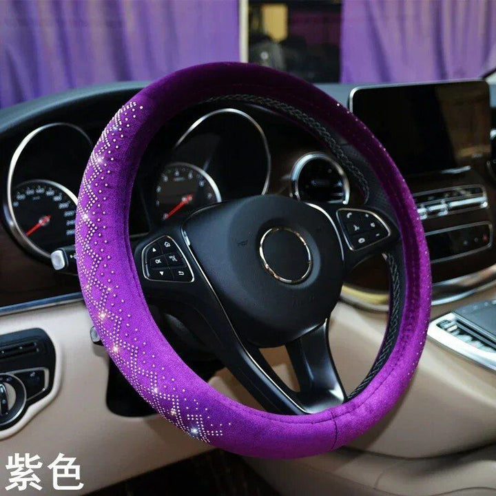 Lisslune | Universal Fire Seasons Anti-Slip Steering Wheel Cover with Diamond Velvet Style