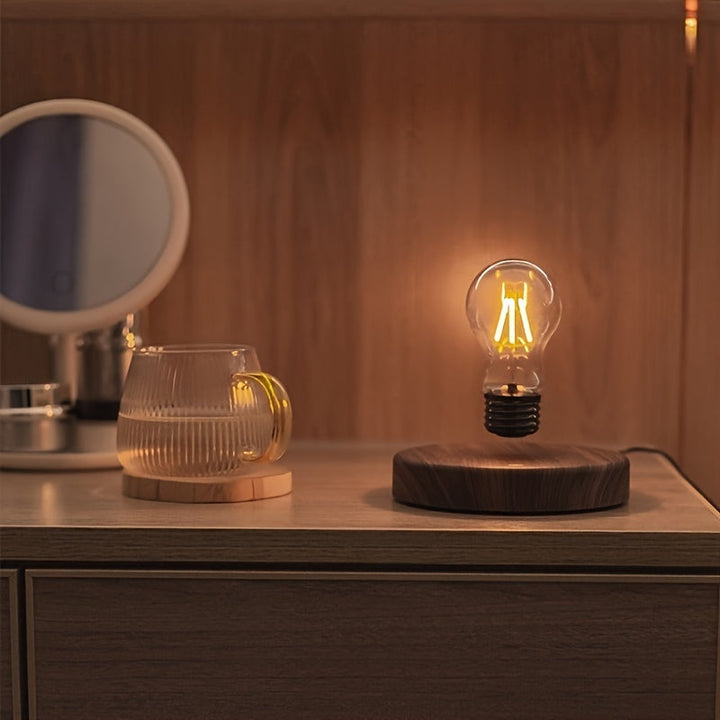 Lisslune | Magnetic Levitation Light Bulb – Floating LED Desk Lamp with Rotating Bulb for Unique Home Décor and Creative Christmas Gifts