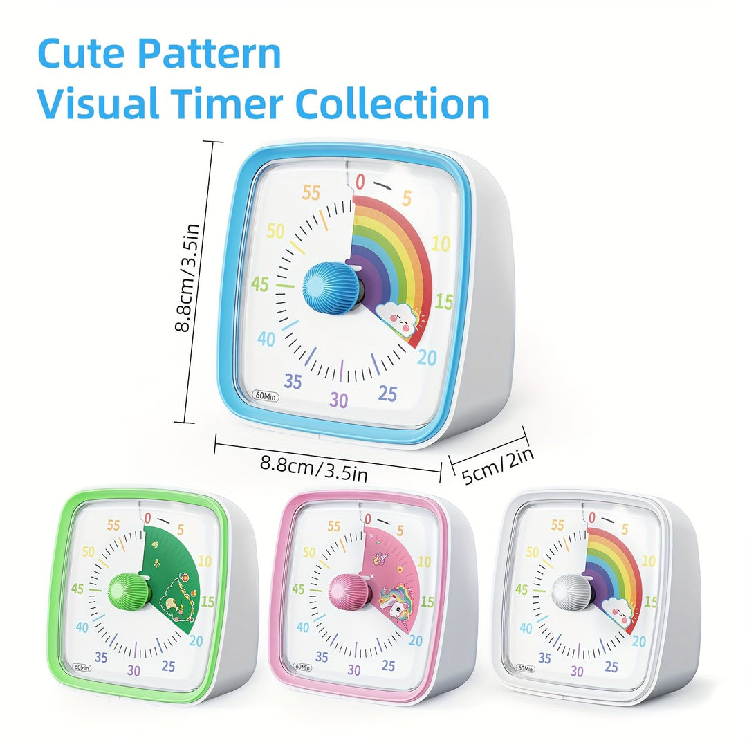 Lisslune | Rainbow Time Management Timer – Visual 60-Minute Countdown Timer for Study, Work and Home