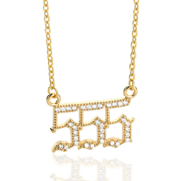Lisslune | Zirconia English Numbers Necklace – Seraphina