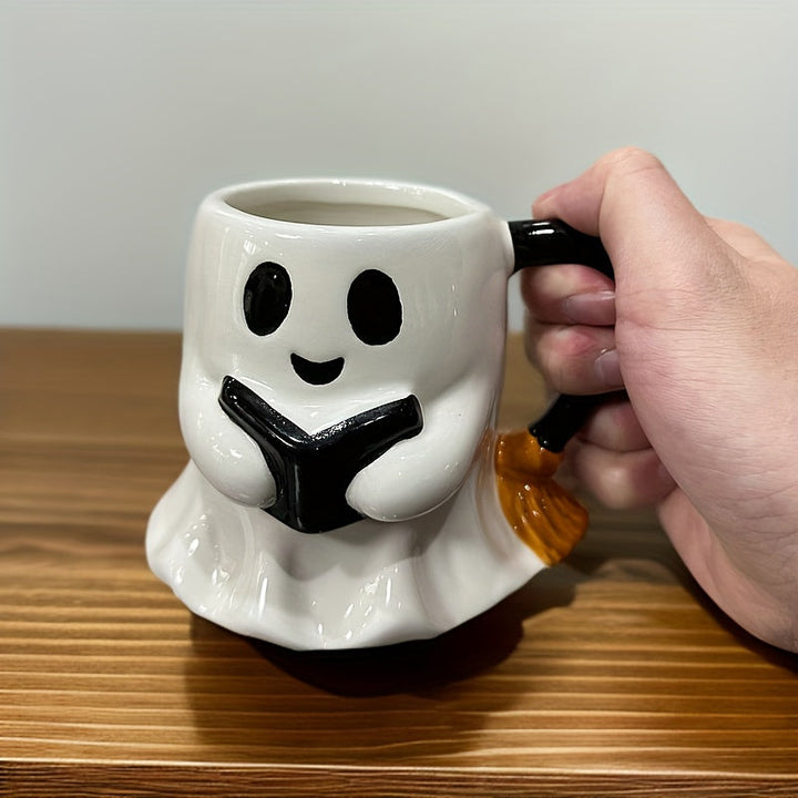 Lisslune | Halloween Ghost Mug – Ceramic Mug with Laughing Ghost Design