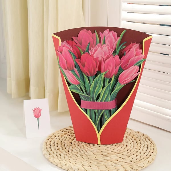 Lisslune | Plastic Pop-up Flower | Incl. Free Gift Cards - Fair